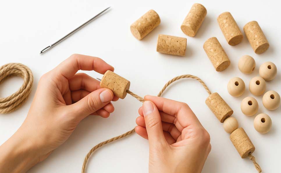 Cork-&-Bead-Chain-Construction-DIY-parrot-toy
