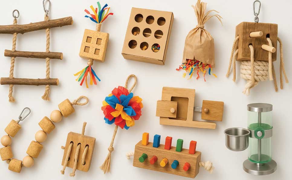 Enrichment-Parrot-Toys-Variety-Display