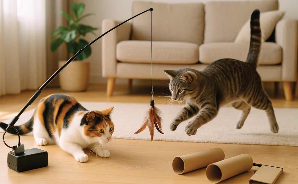 Automated-Fishing-Rod-Cats-Playing
