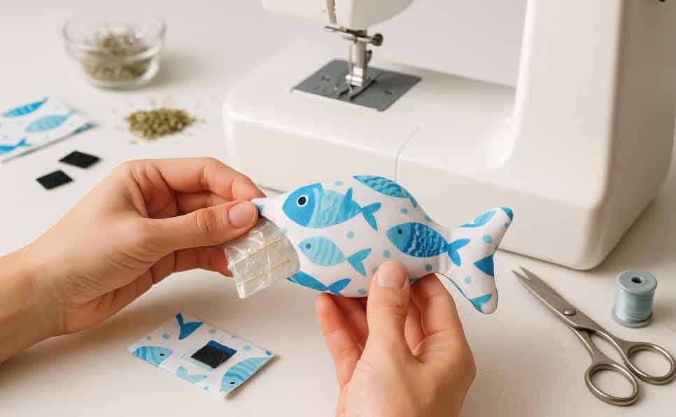 Cat-DIY-Toys-Crinkle Fish Step-by-Step Assembly