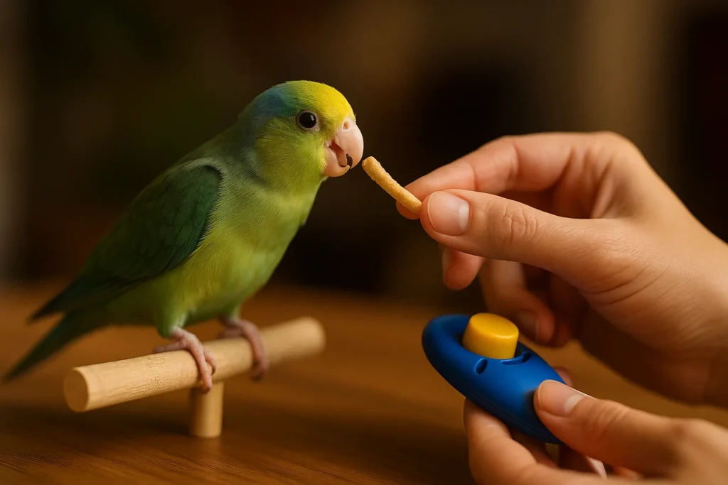 Parrotlet Training with Clicker Device