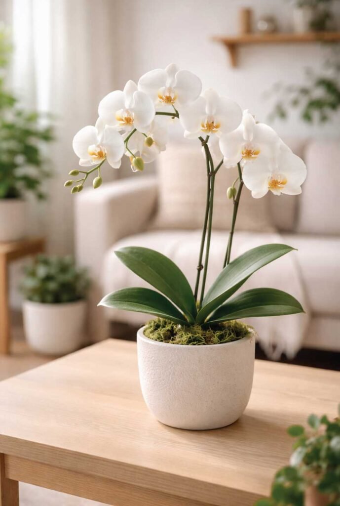 Cat-safe alternative to sago palm: areca palm growing indoors in a bright living room