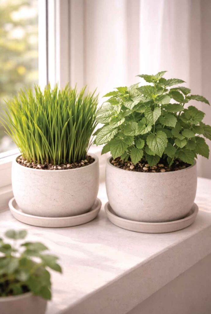 cat grass and catnip photo