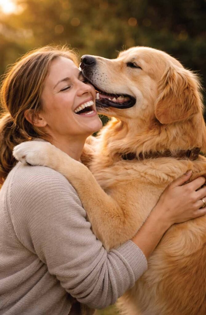 Joyful dog reunion with owner demonstrating long-term memory and emotional recognition