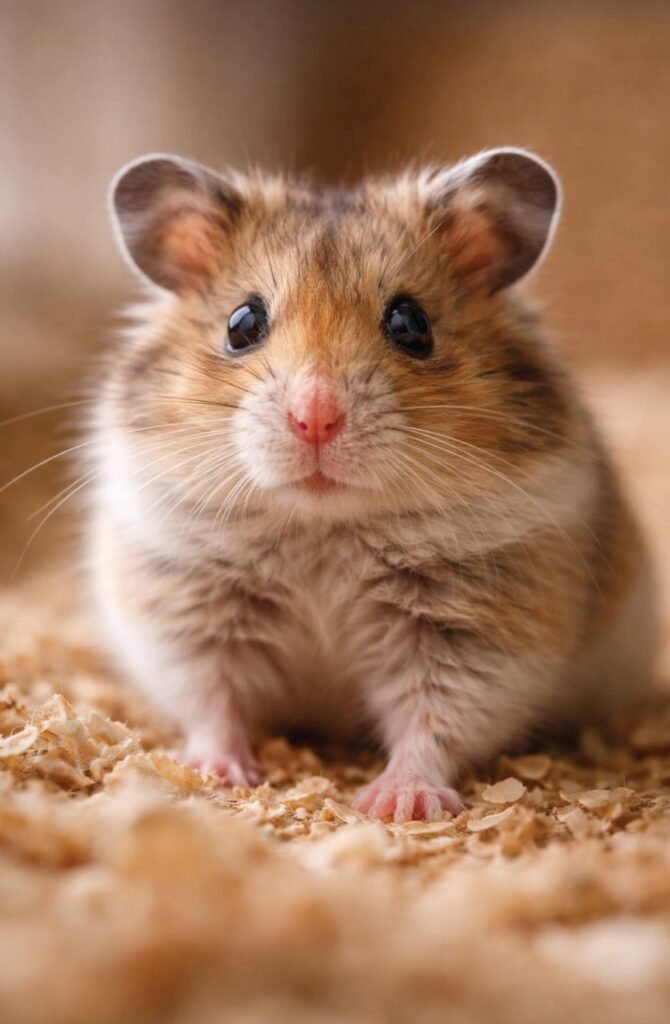 Small pet displaying cautious frozen body language showing fear response