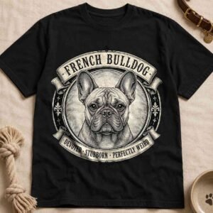 French Bulldog T-Shirt | Vintage Frenchie Graphic Tee | Devoted Stubborn Perfectly Weird Dog Lover Gift