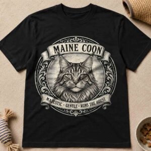 Maine Coon T-Shirt | Vintage Maine Coon Cat Graphic Tee | Majestic Gentle Cat Lover Gift