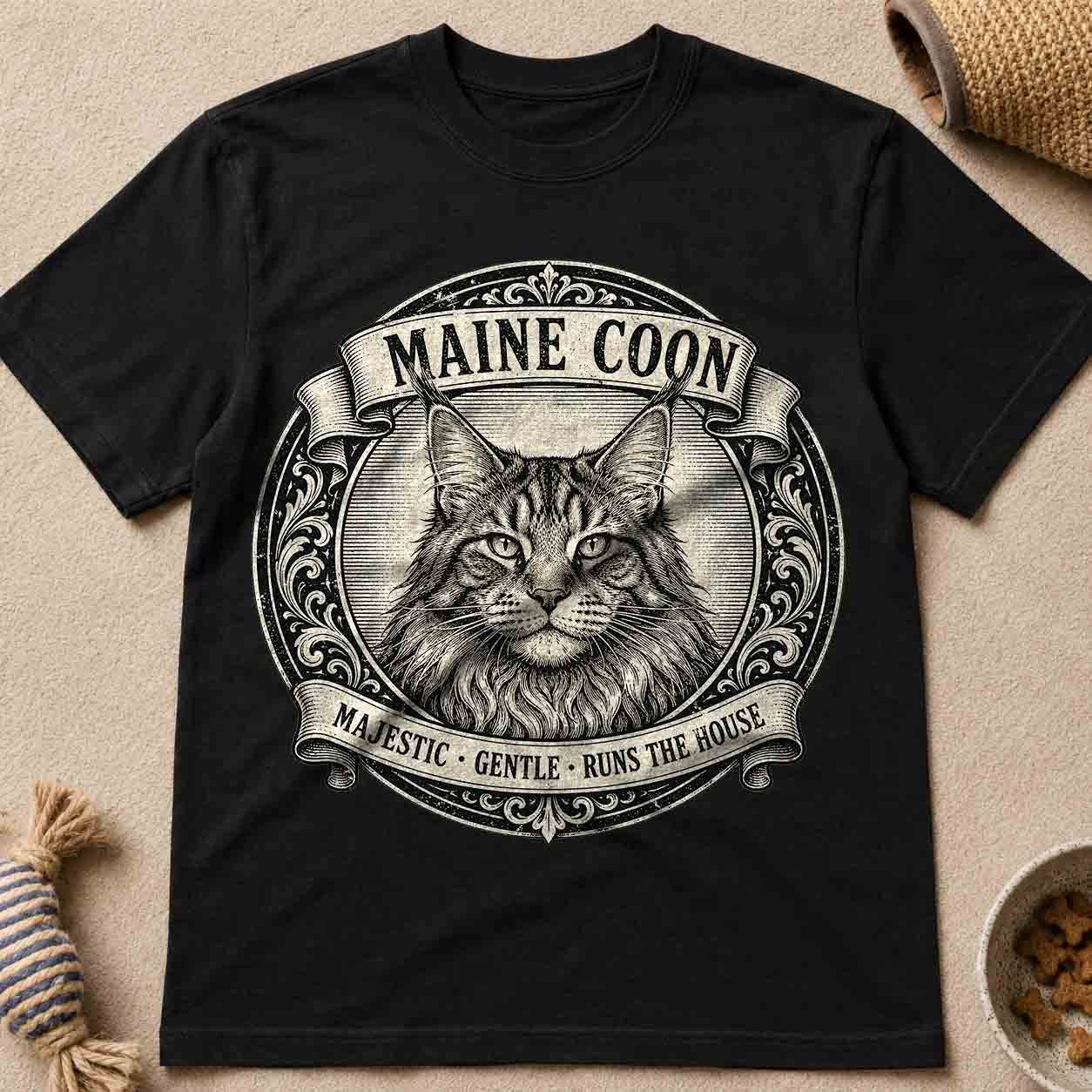 Maine Coon T-Shirt | Vintage Maine Coon Cat Graphic Tee | Majestic Gentle Cat Lover Gift