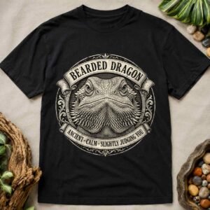 Bearded Dragon T-Shirt | Vintage Reptile Graphic Tee | Ancient Calm Slightly Judging You Gift
