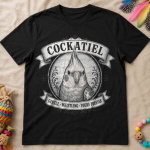Cockatiel T-Shirt | Vintage Cockatiel Graphic Tee | Gentle Whistling Bird Lover Gift