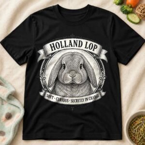 Holland Lop T-Shirt | Vintage Rabbit Graphic Tee | Soft Curious Bunny Lover Gift