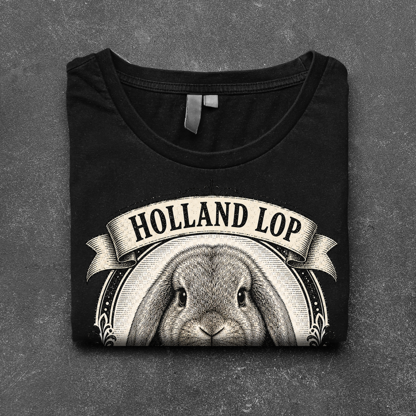 Holland Lop T-Shirt | Vintage Rabbit Graphic Tee | Soft Curious Bunny Lover Gift - Image 2