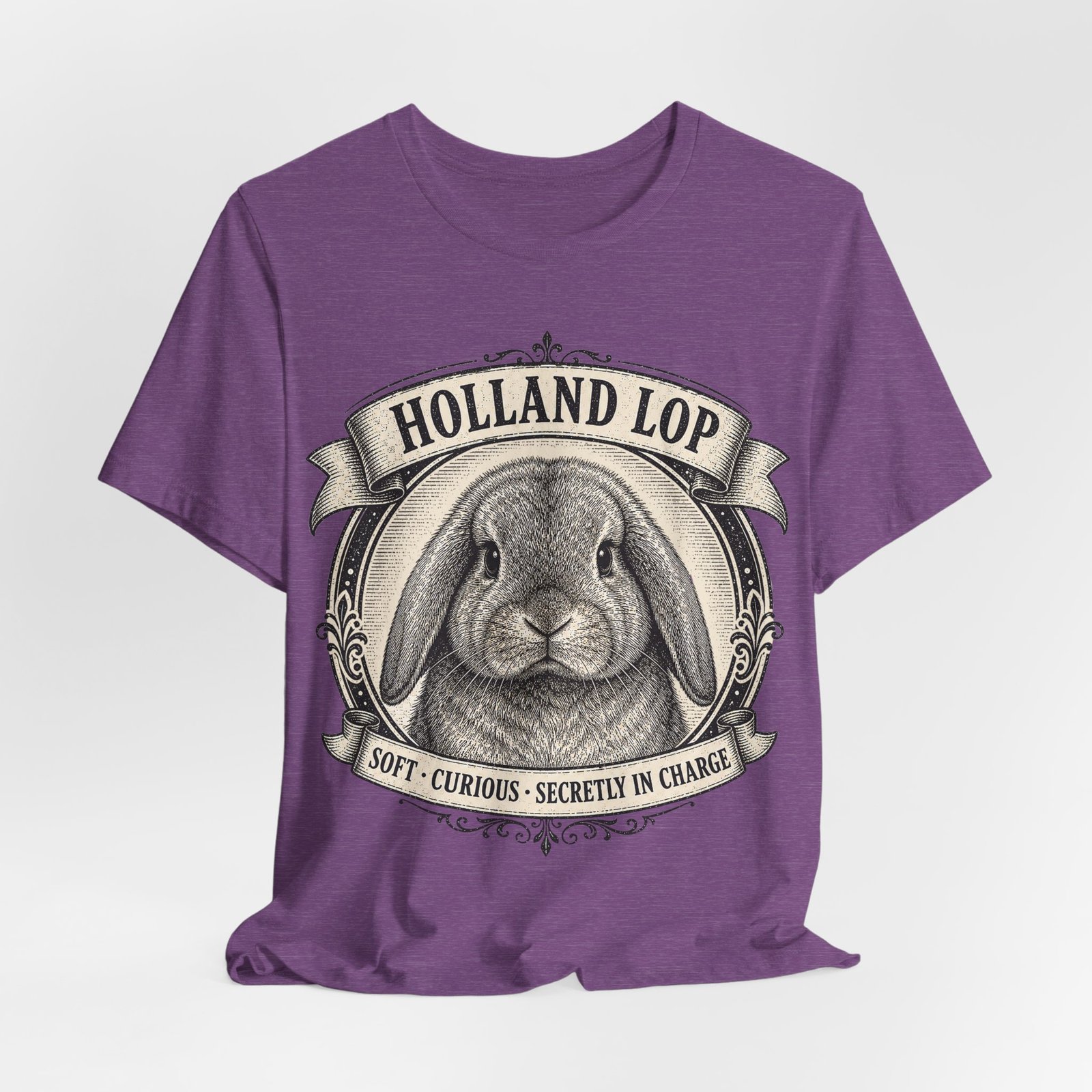 Holland Lop T-Shirt | Vintage Rabbit Graphic Tee | Soft Curious Bunny Lover Gift - Image 6