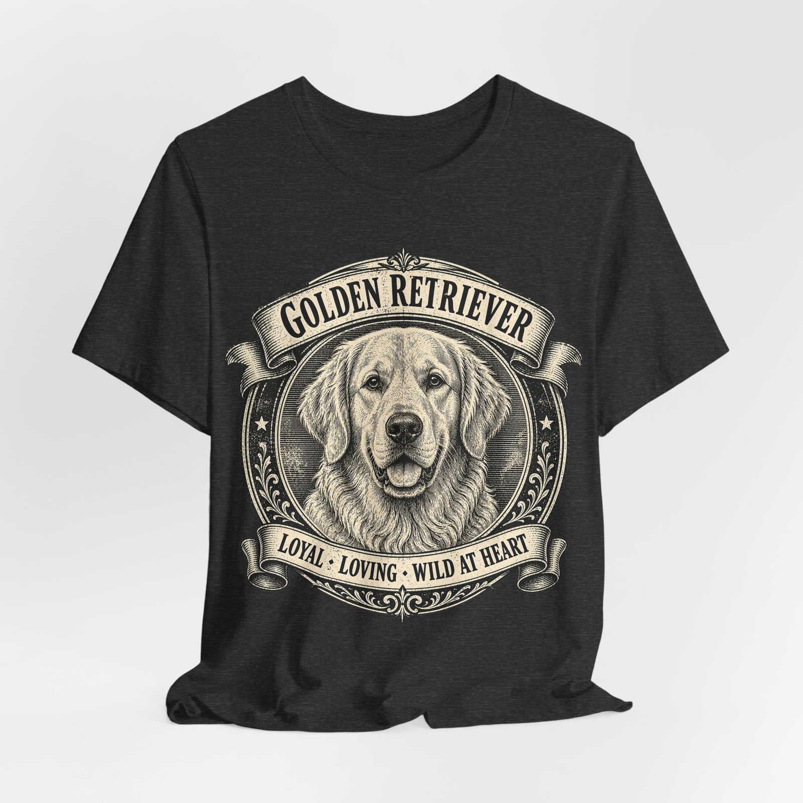 Golden Retriever T-Shirt | Vintage Golden Retriever Graphic Tee | Loyal Loving Wild at Heart Dog Lover Gift - Image 4