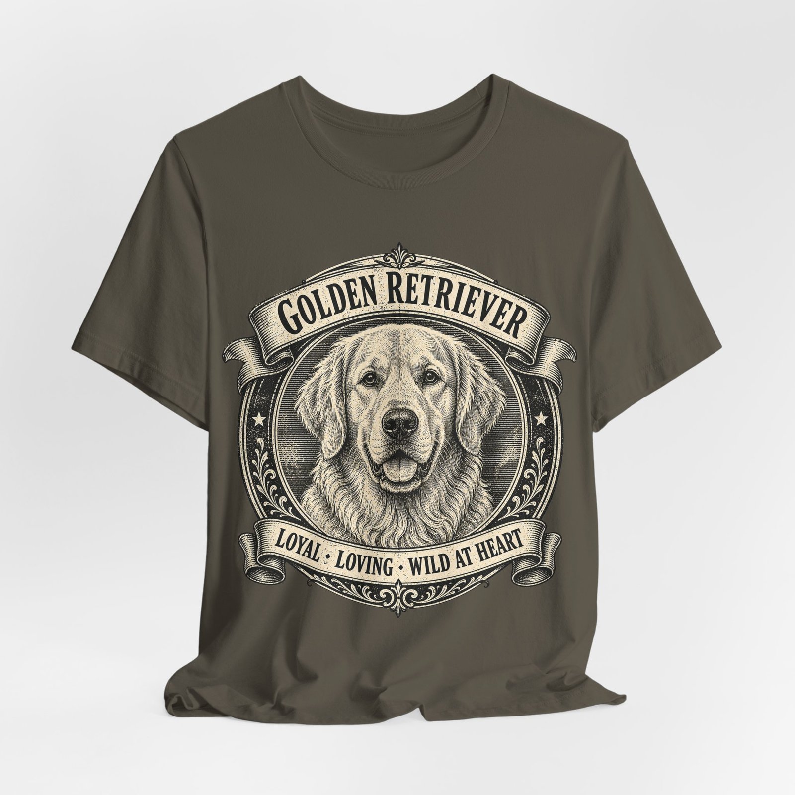 Golden Retriever T-Shirt | Vintage Golden Retriever Graphic Tee | Loyal Loving Wild at Heart Dog Lover Gift - Image 3