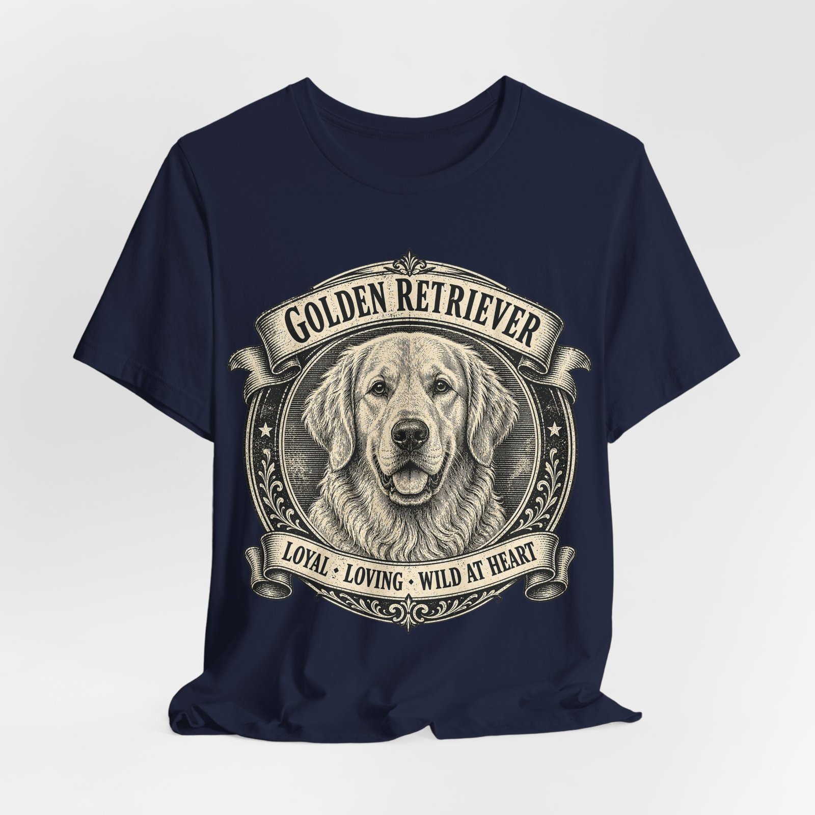 Golden Retriever T-Shirt | Vintage Golden Retriever Graphic Tee | Loyal Loving Wild at Heart Dog Lover Gift