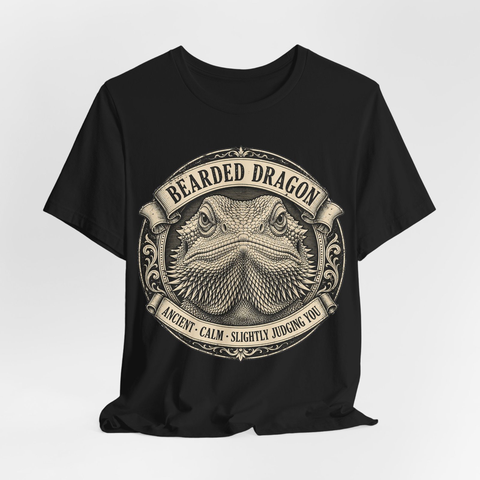 Bearded Dragon T-Shirt | Vintage Reptile Graphic Tee | Ancient Calm Slightly Judging You Gift - Image 2