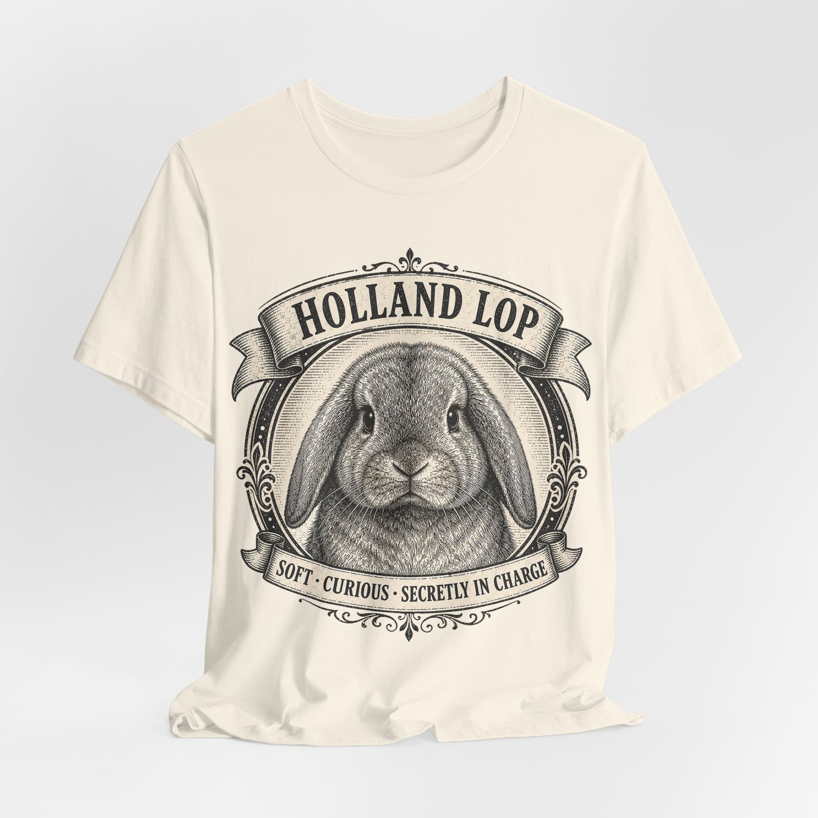 Holland Lop T-Shirt | Vintage Rabbit Graphic Tee | Soft Curious Bunny Lover Gift