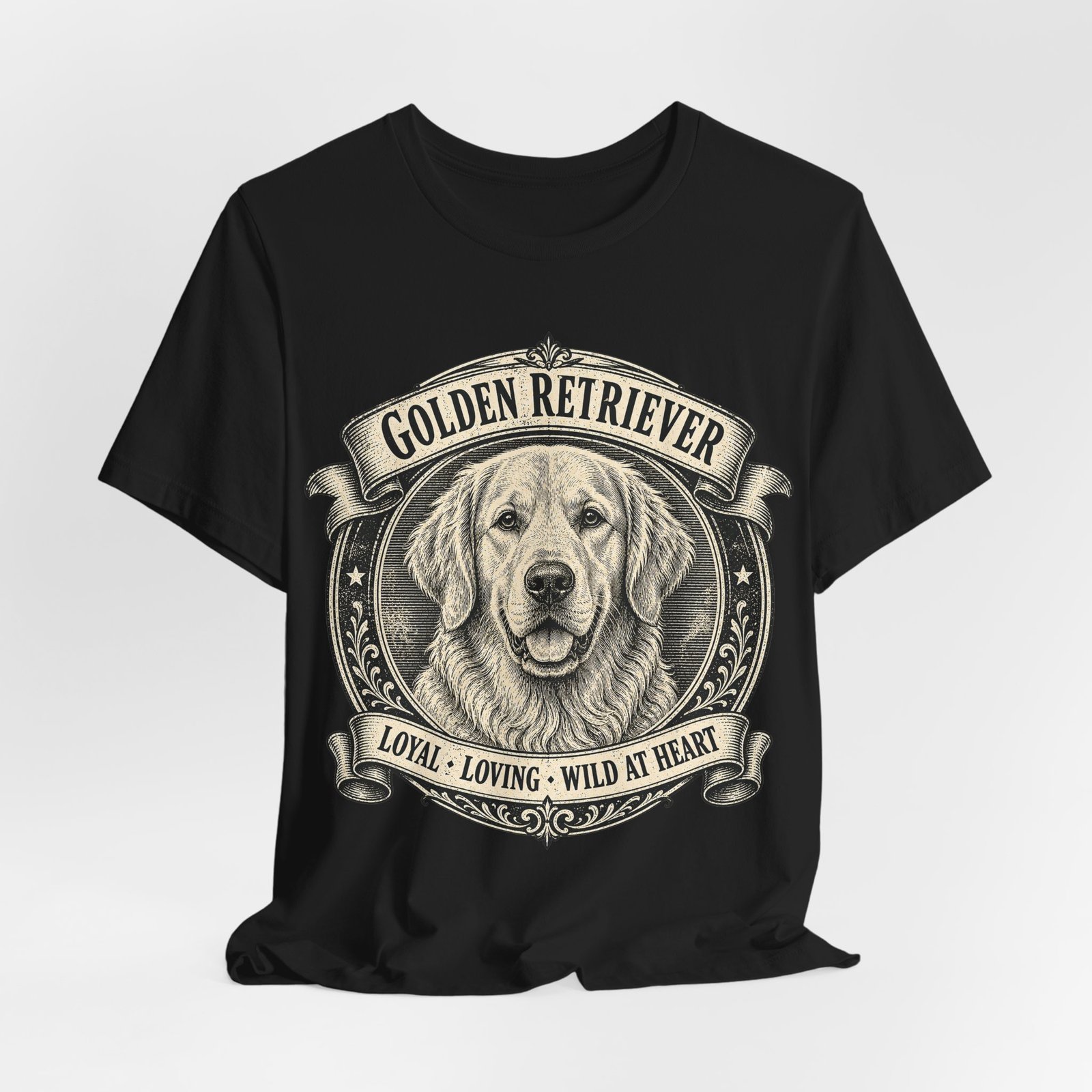 Golden Retriever T-Shirt | Vintage Golden Retriever Graphic Tee | Loyal Loving Wild at Heart Dog Lover Gift - Image 2