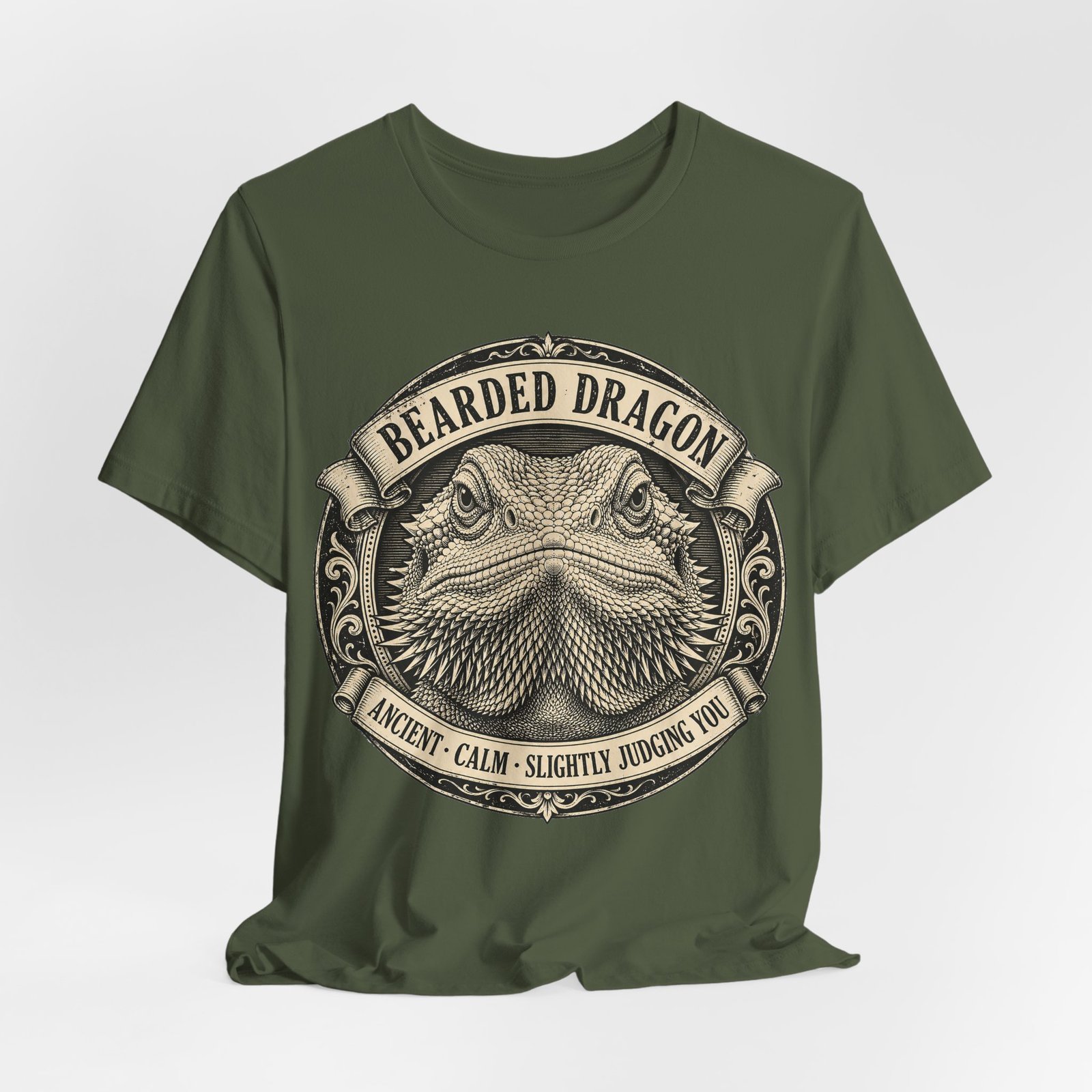 Bearded Dragon T-Shirt | Vintage Reptile Graphic Tee | Ancient Calm Slightly Judging You Gift - Image 3